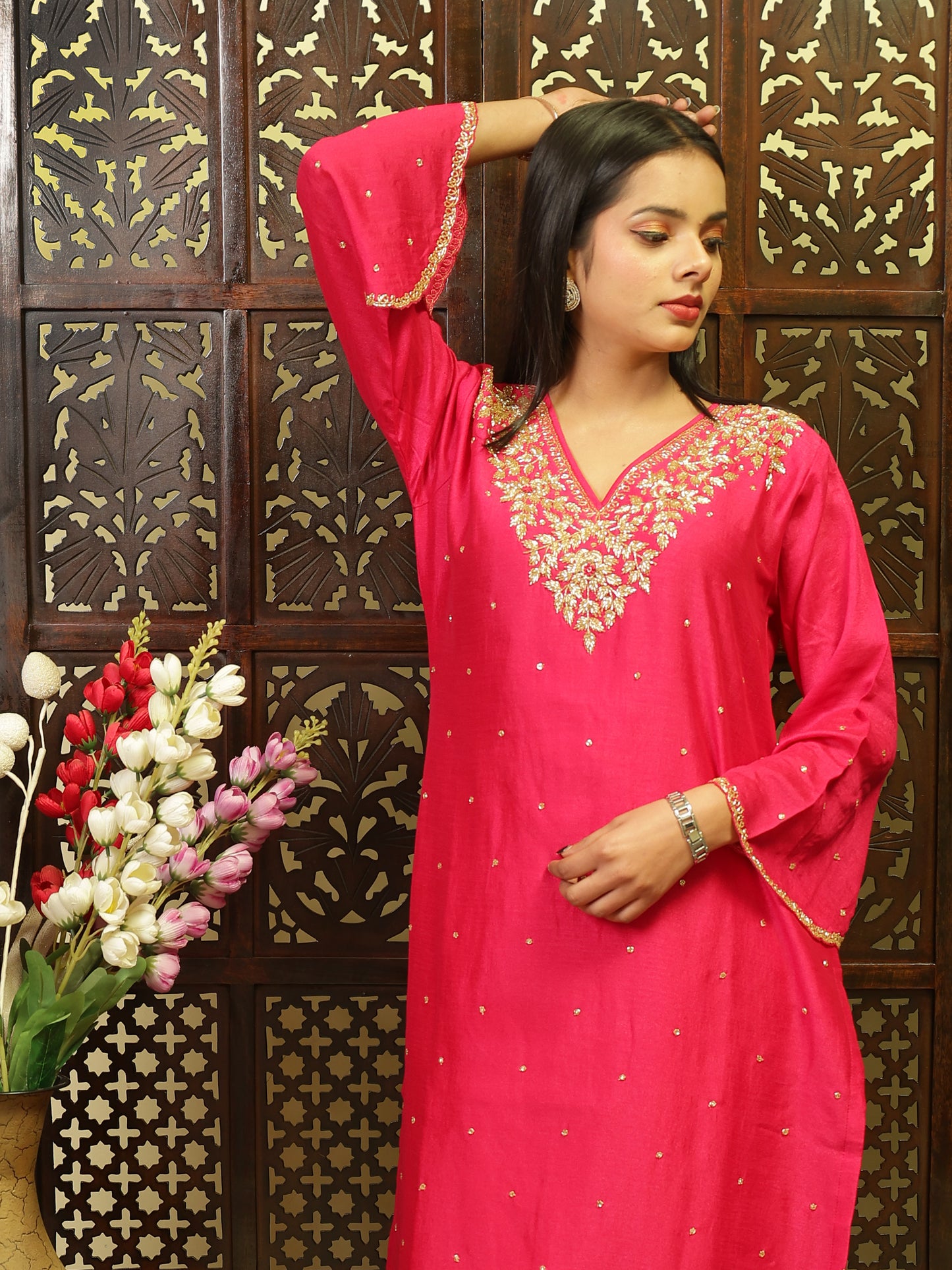 Pink Kurta Set For Women