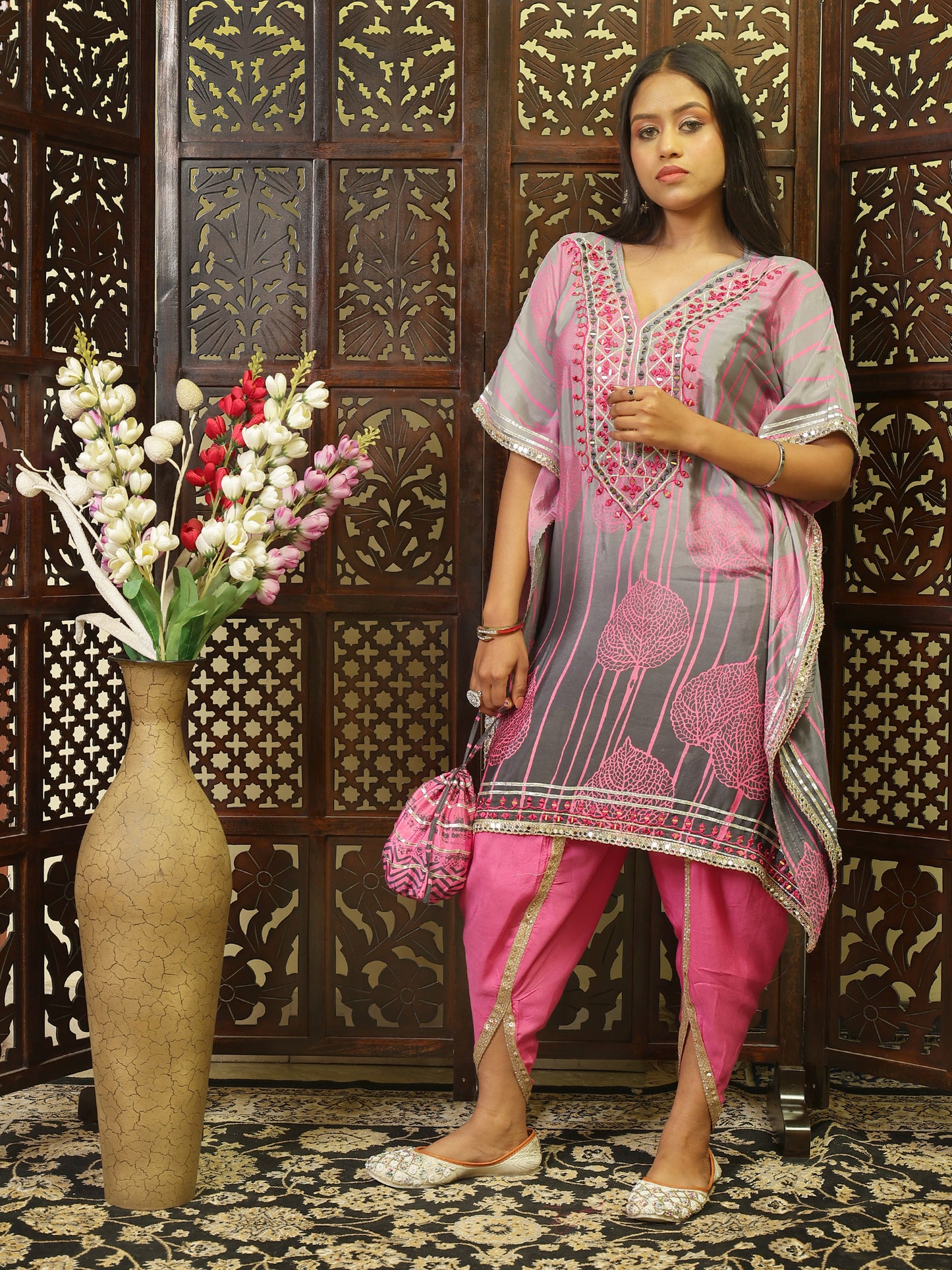 Yellow Kaftan Kurta Set