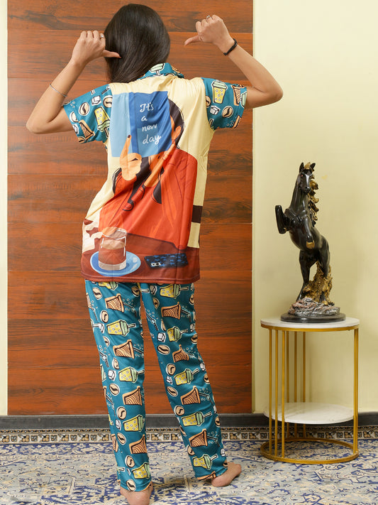 Blue Night Suit For Women