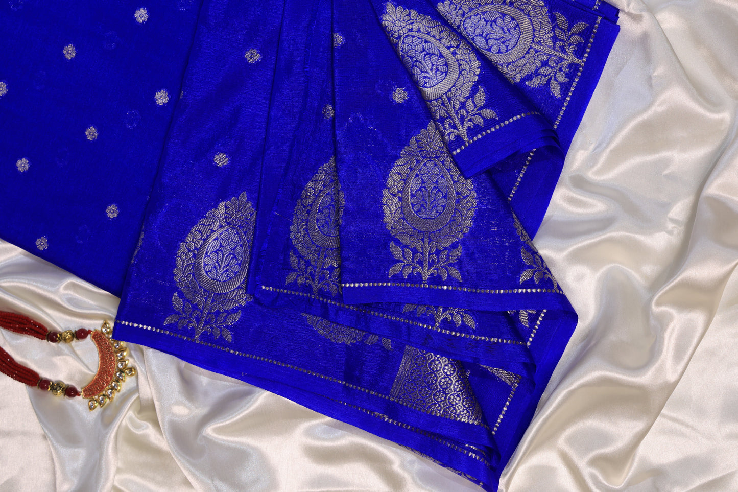 Blue Raw Mango Silk Saree