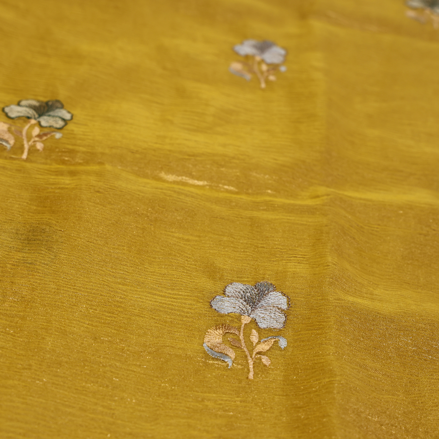 Premium Tissue Banarasi Silk Saree (Yellow Gold)