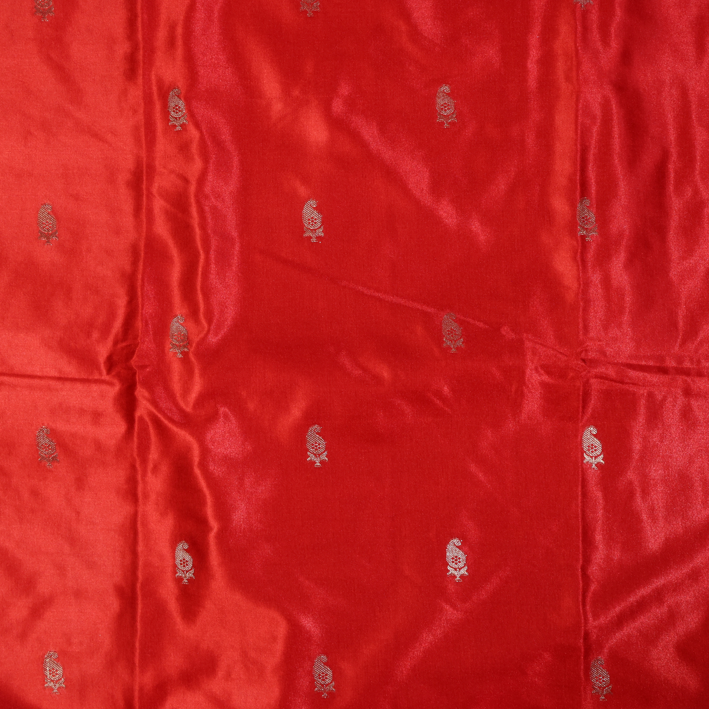 Red Satin Silk Saree 2