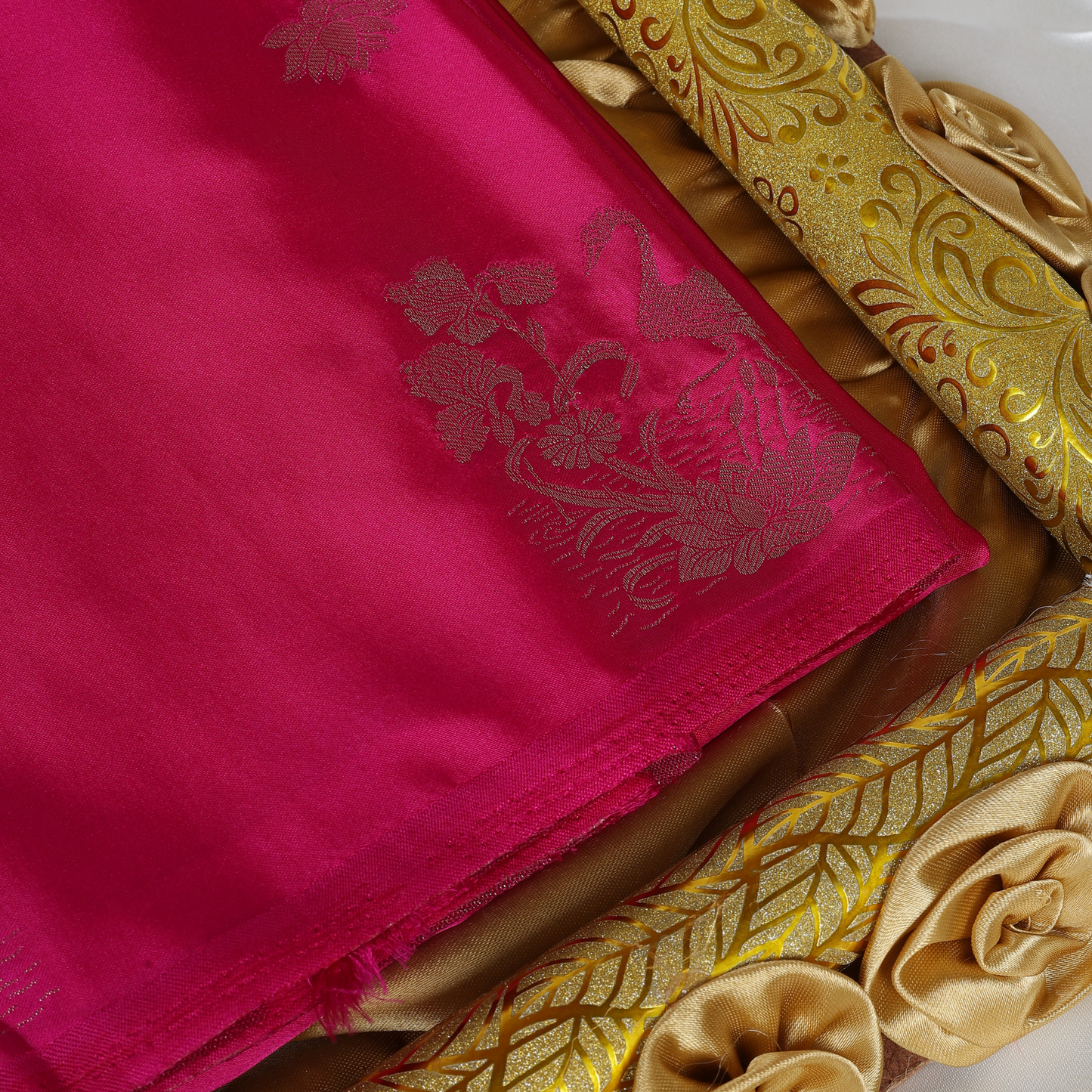Raw Mango Silk Saree (Magenta)