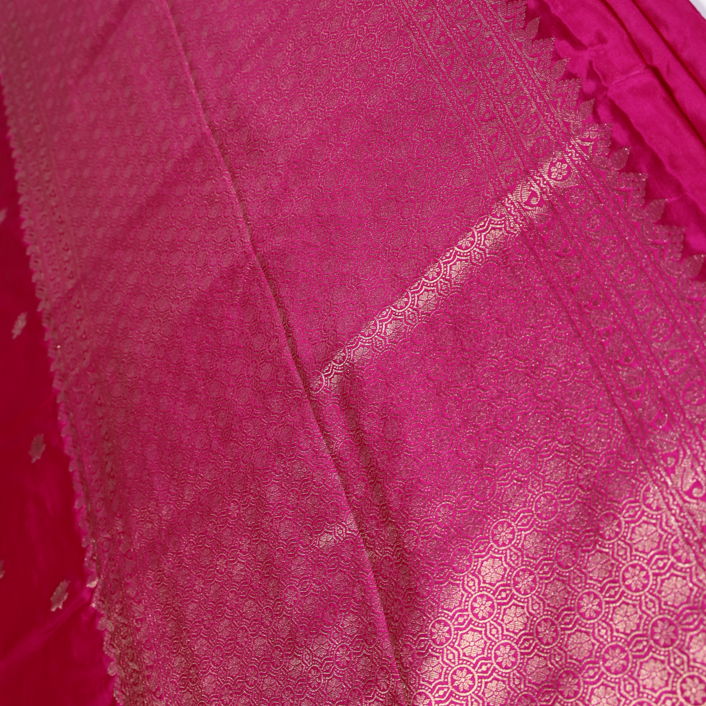Raw Mango Silk Saree (Magenta)