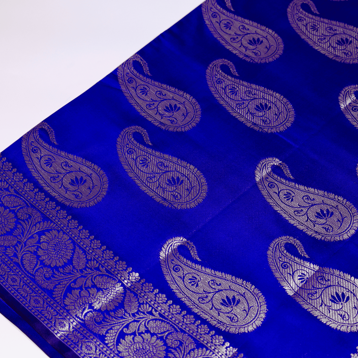 Blue Katan Silk Saree