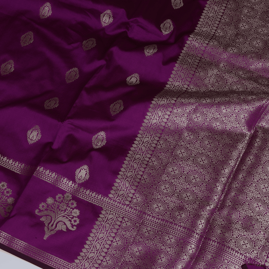 Premium Katan Silk Saree (Purple)