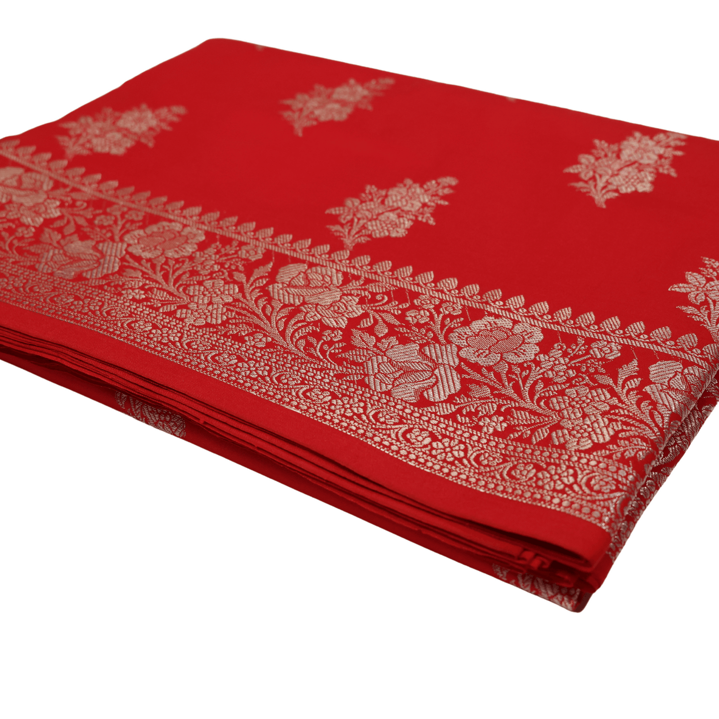 Red Katan Silk Saree