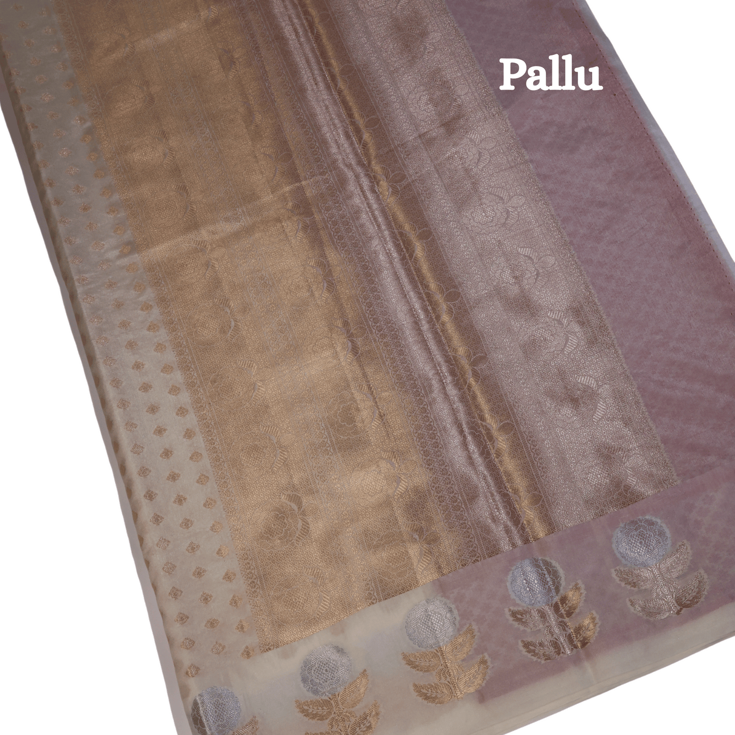 Off White Banarasi Silk Saree