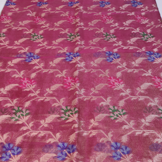 Pink Tissue Banarasi Silk Saree