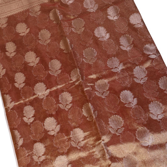 Tissue Banarasi Silk Saree (Rose Gold)