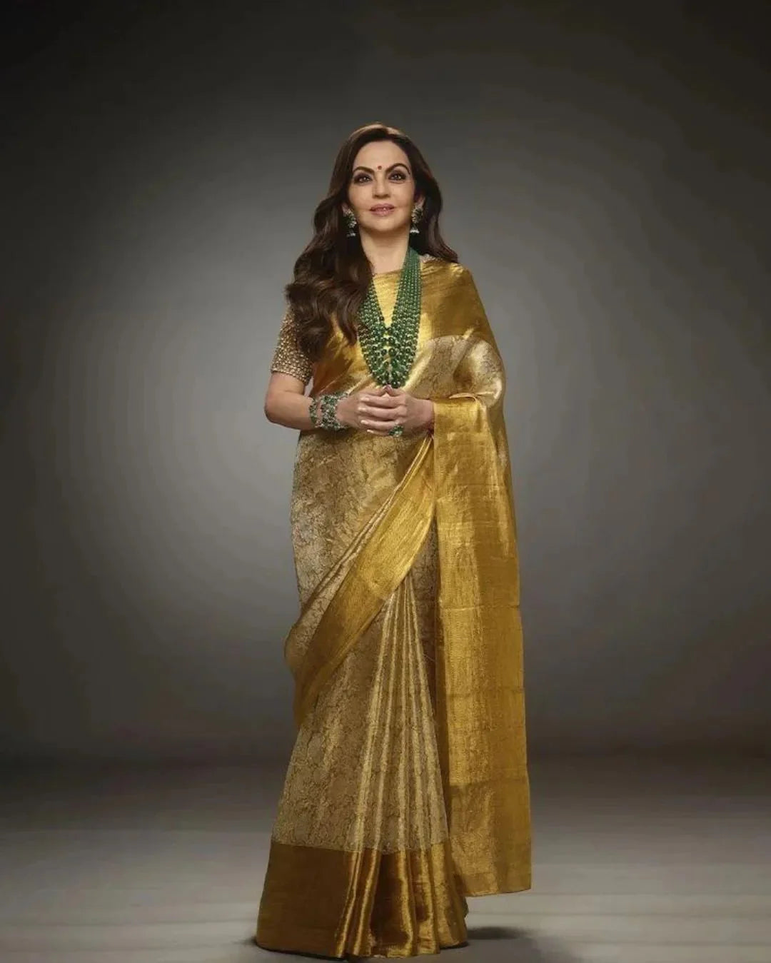 Golden Banarasi Silk Saree (Nita Ambani Inspire)