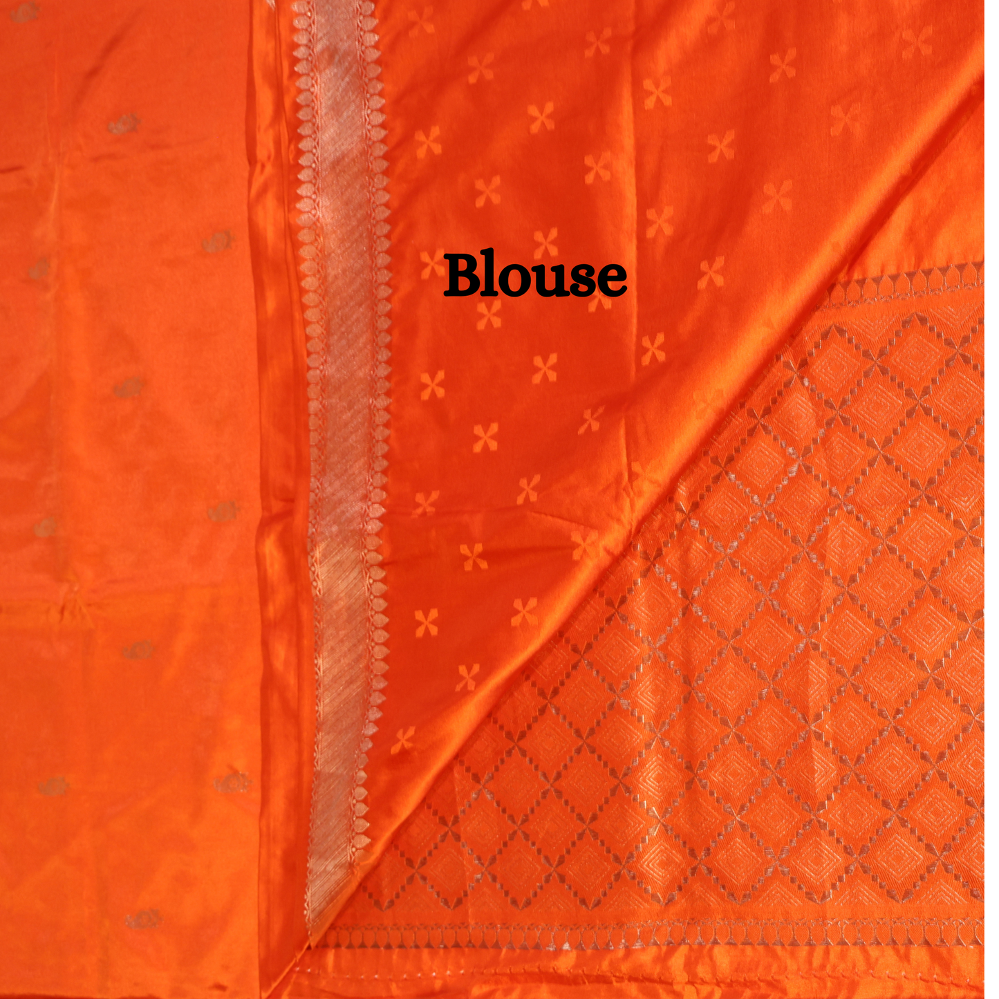 Orange Raw Mango Silk Saree