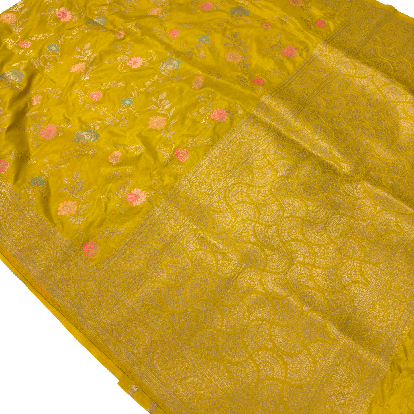 Premium Yellow Katan Silk Saree