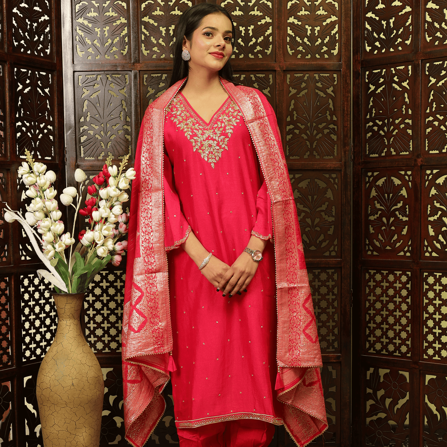 Pink Kurta Set For Women