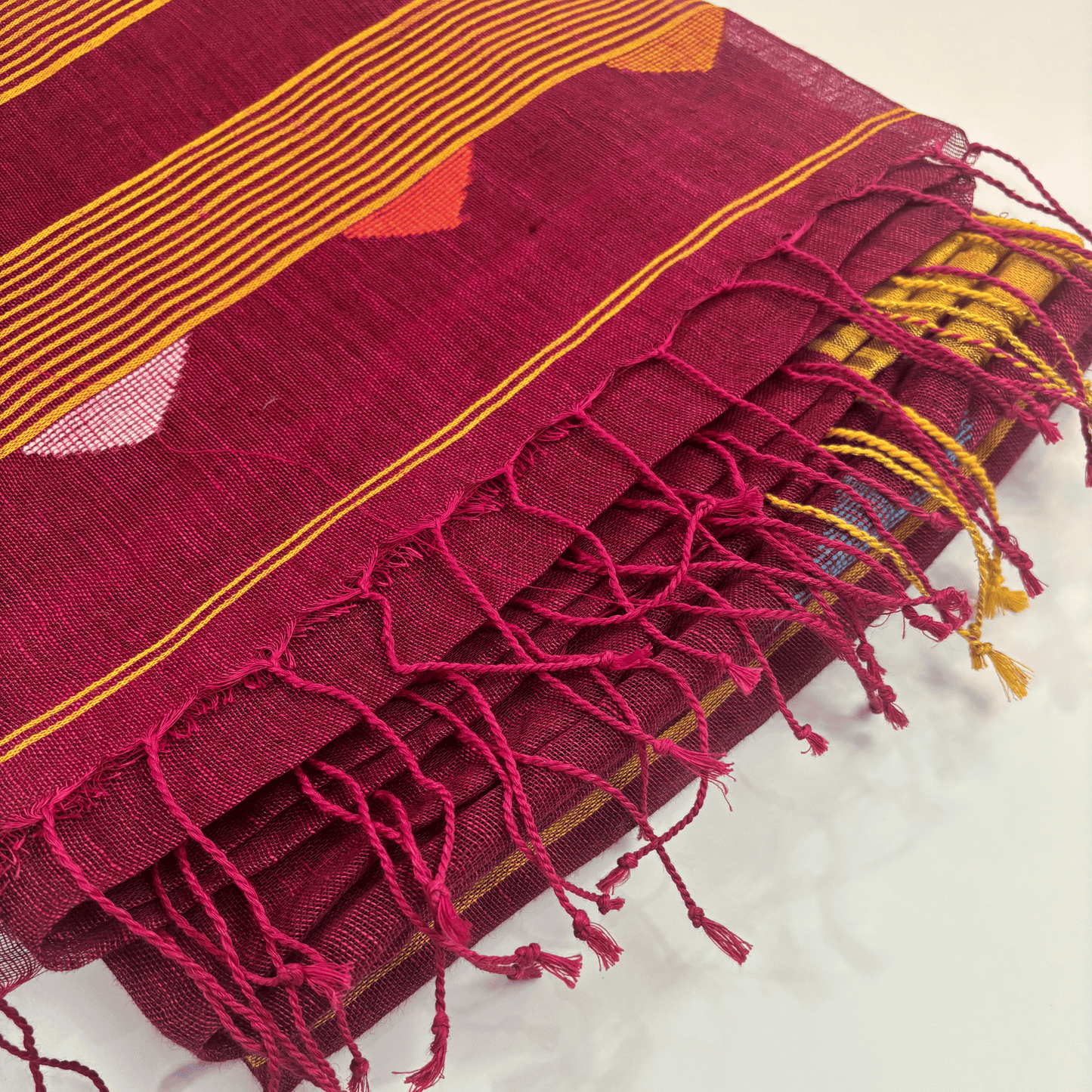 Pure Jayshree Linen Saree (Red)