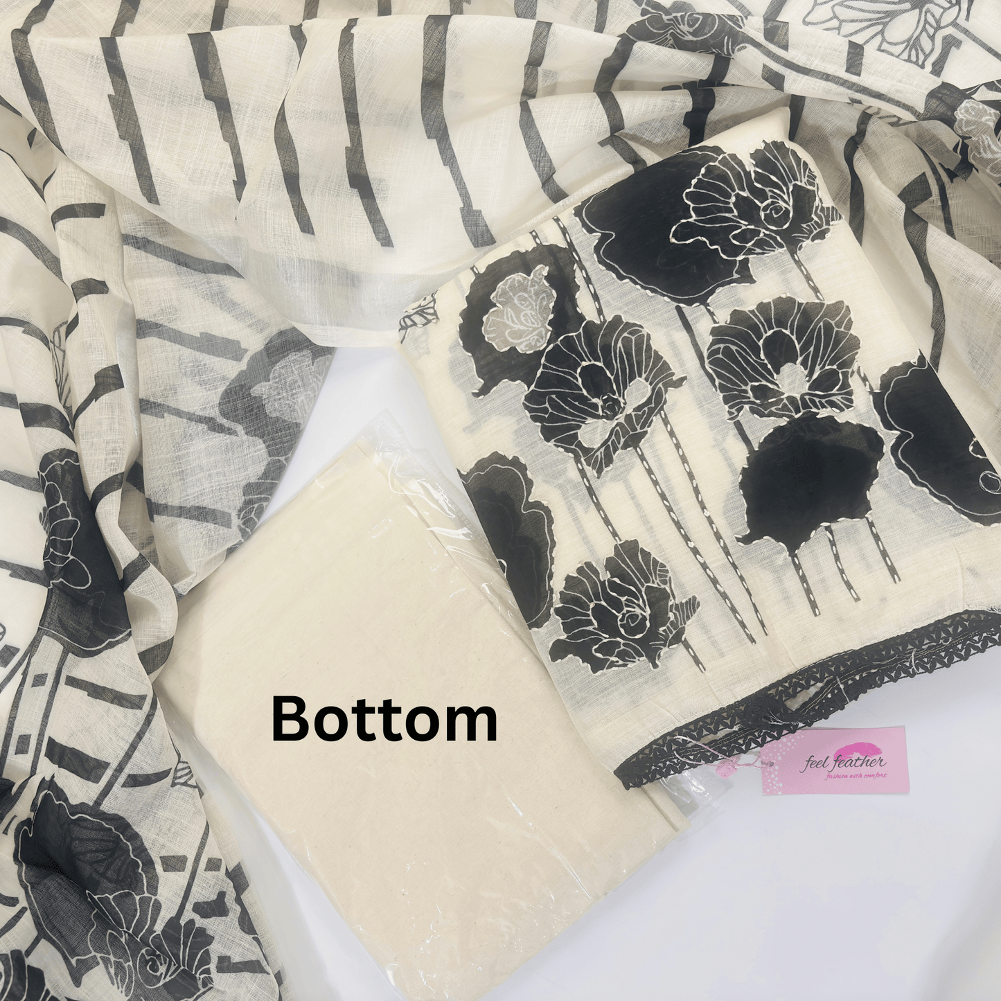 Pure Linen Cotton Kantha Embroidery Suit