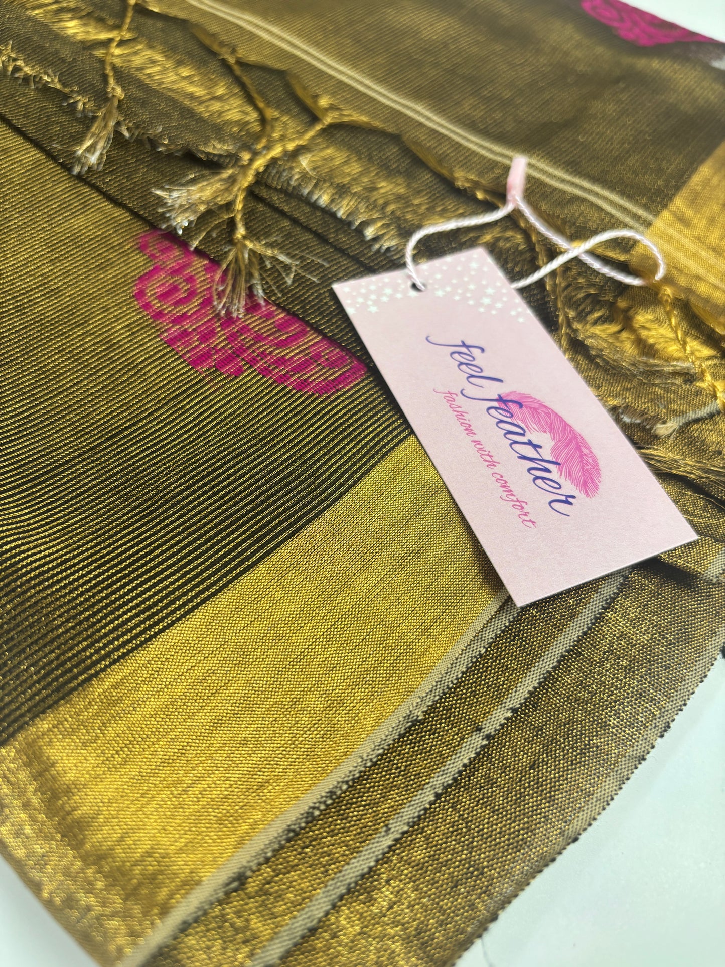 Tissue Linen Saree (Coffee Brown)