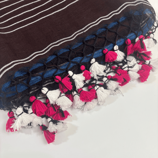 Pure Jayshree Linen Saree (Brown)