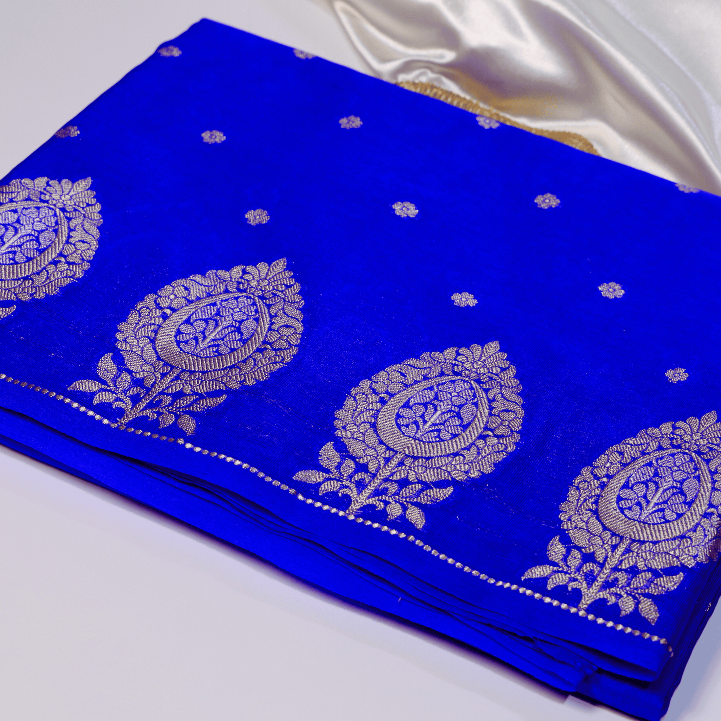 Blue Raw Mango Silk Saree