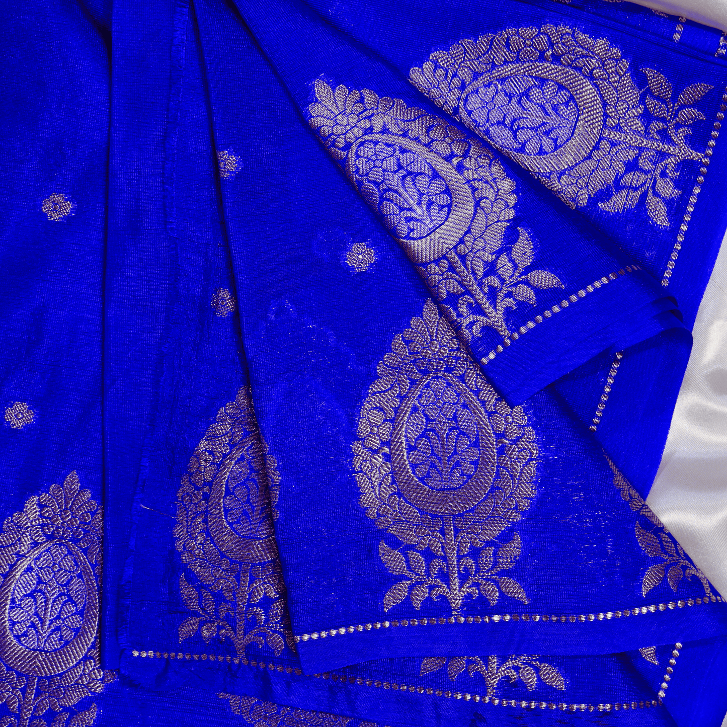 Blue Raw Mango Silk Saree
