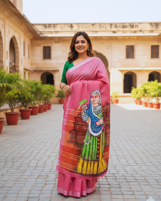 Rani Padmavati-themed hand-painted saree