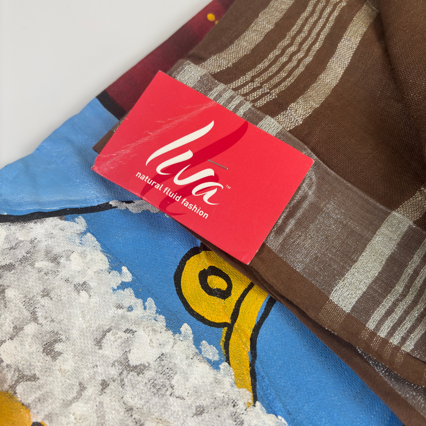 Hand Painting Saree (Brown)