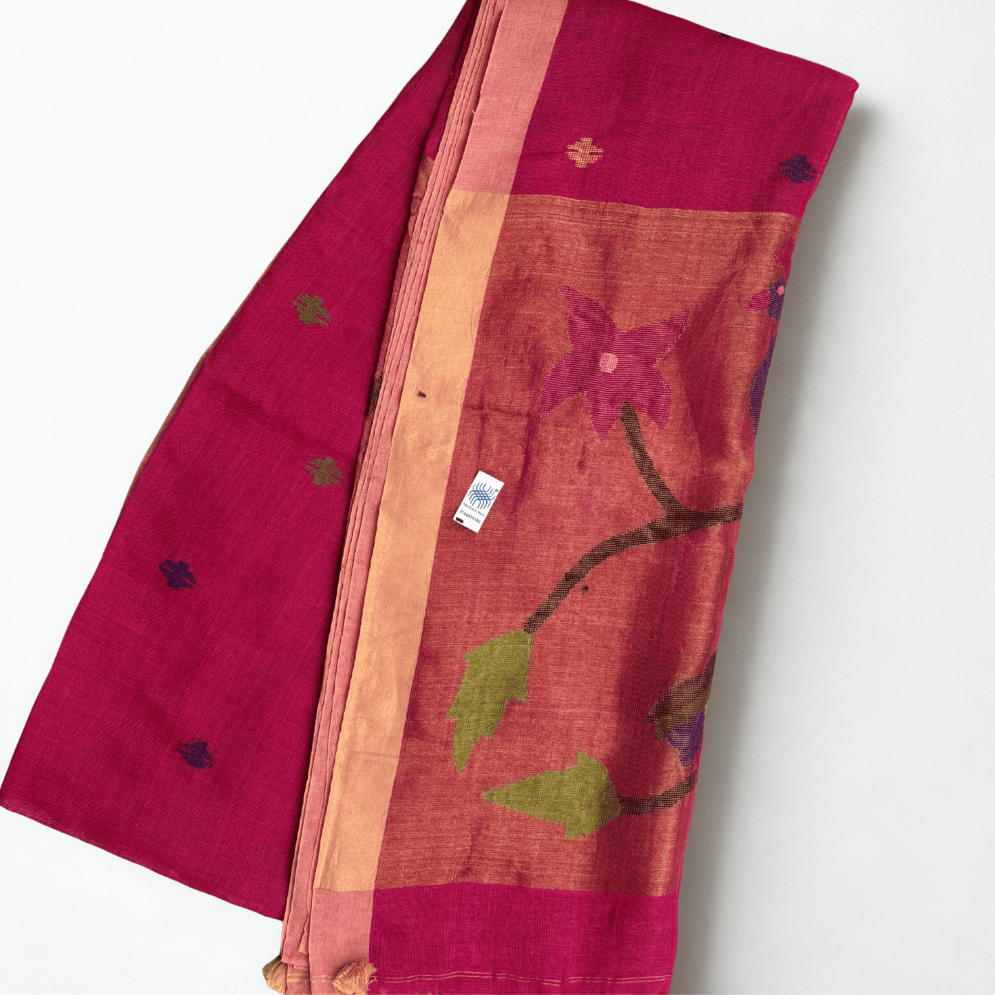 Pure Jayshree Linen Saree (Paithani Motif)