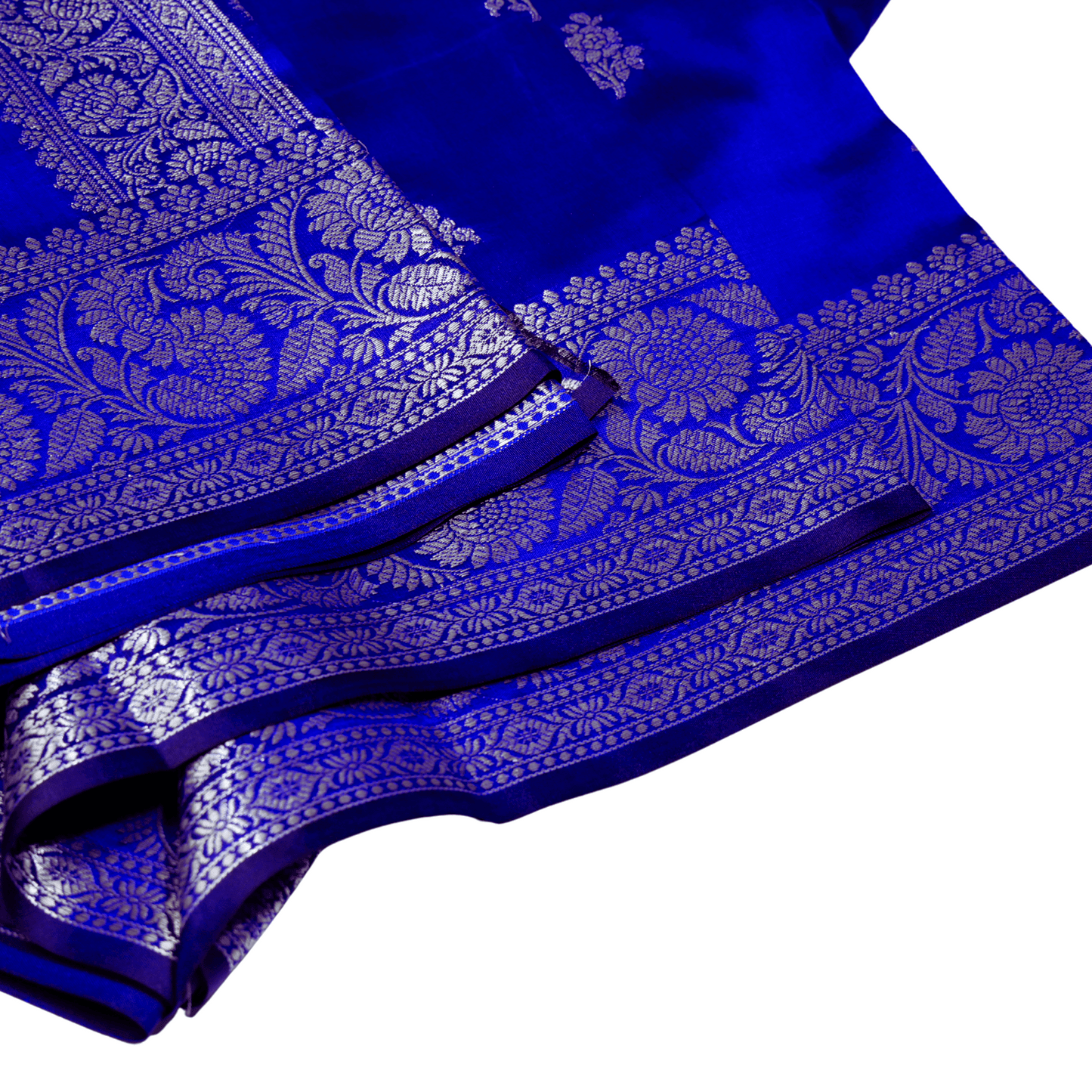 Blue Katan Silk Saree