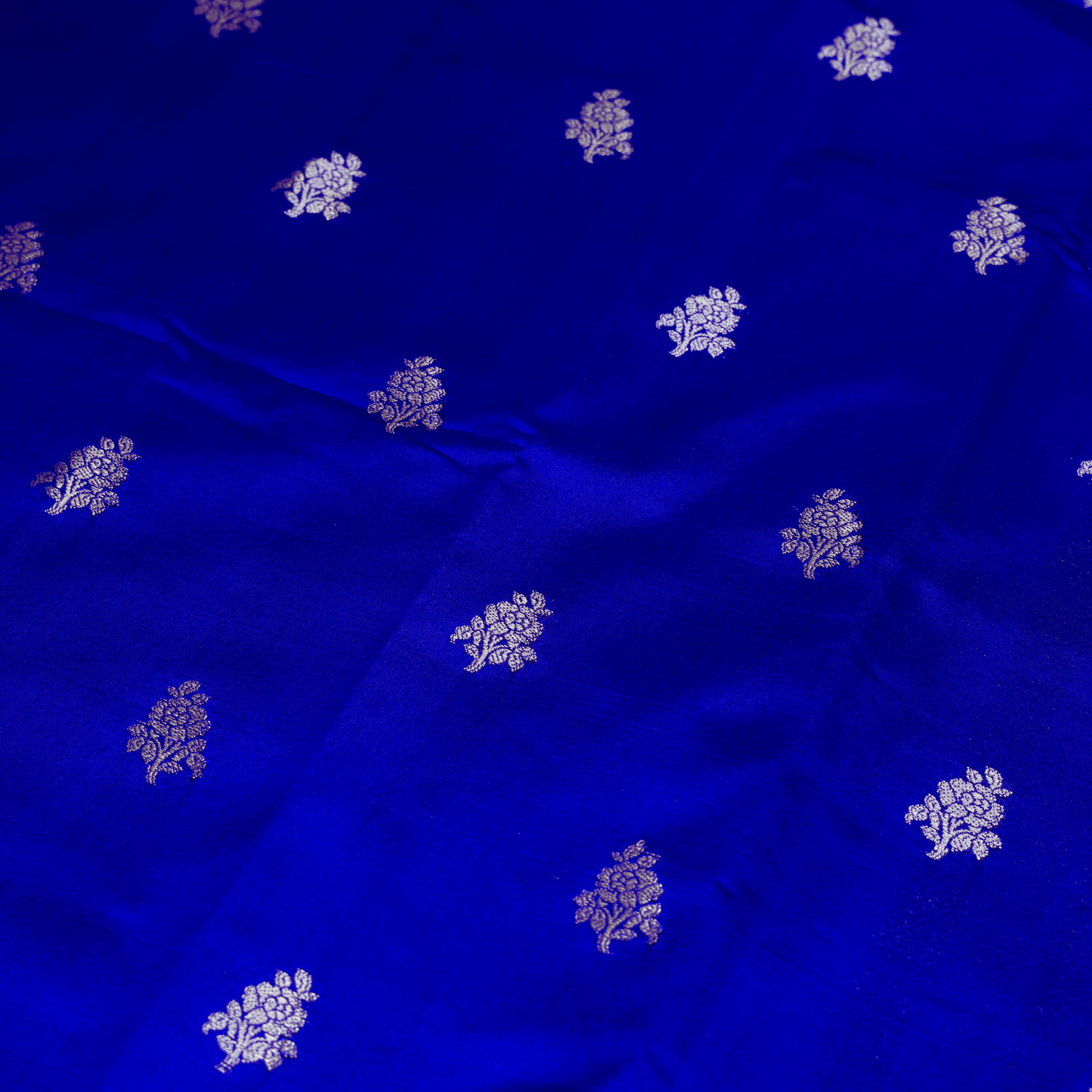 Blue Katan Silk Saree