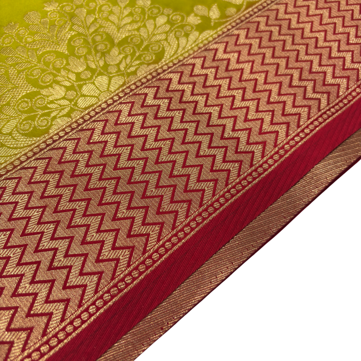 Neon Green Banarasi Silk Saree
