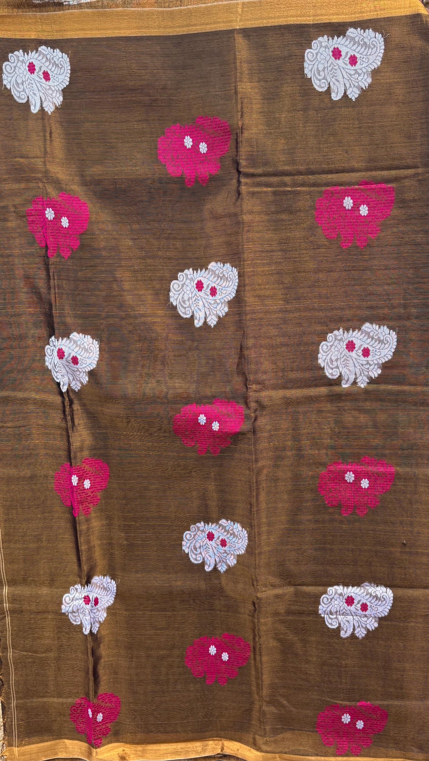 Tissue Linen Saree (Coffee Brown)