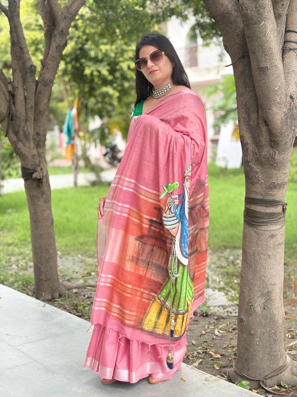 Rani Padmavati-themed hand-painted saree