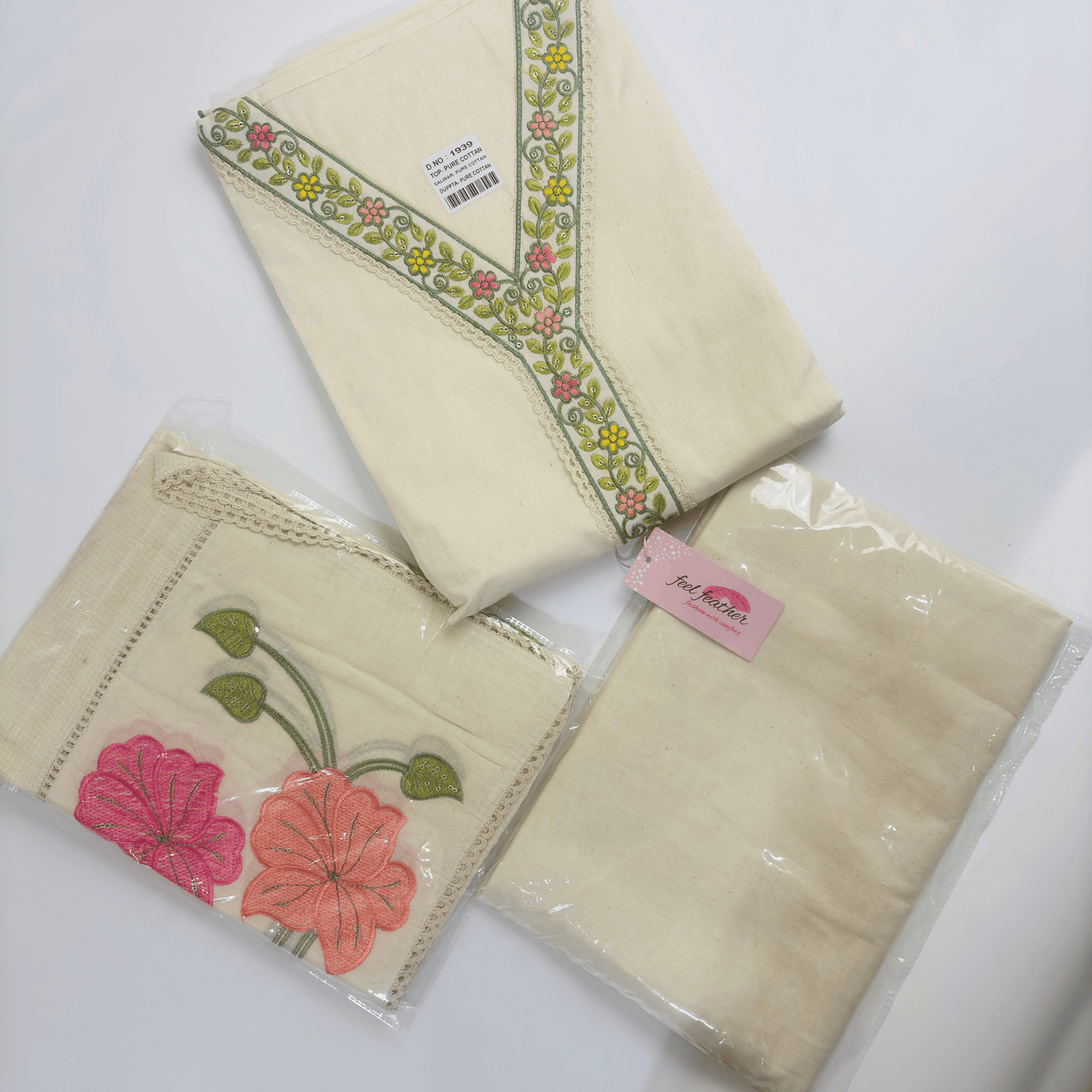 White Unstitched Suit (Floral)