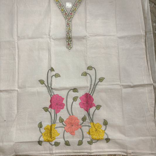 White Unstitched Suit (Floral)