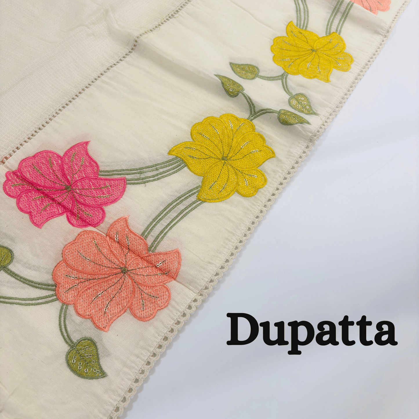 White Unstitched Suit (Floral)