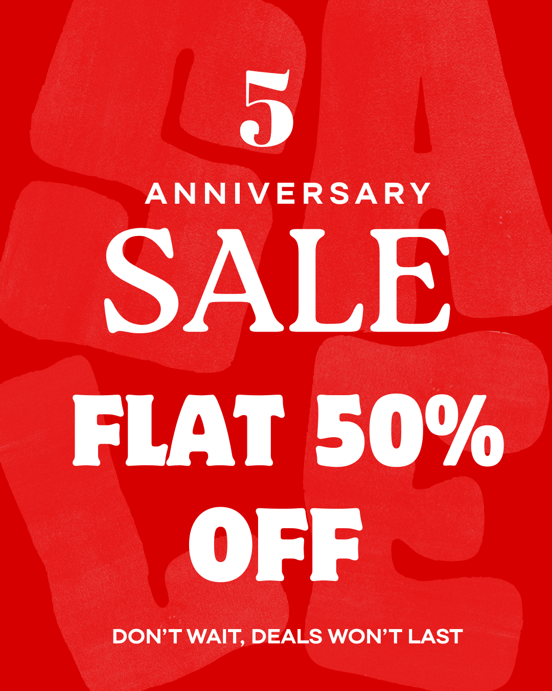 FLAT 50% OFF