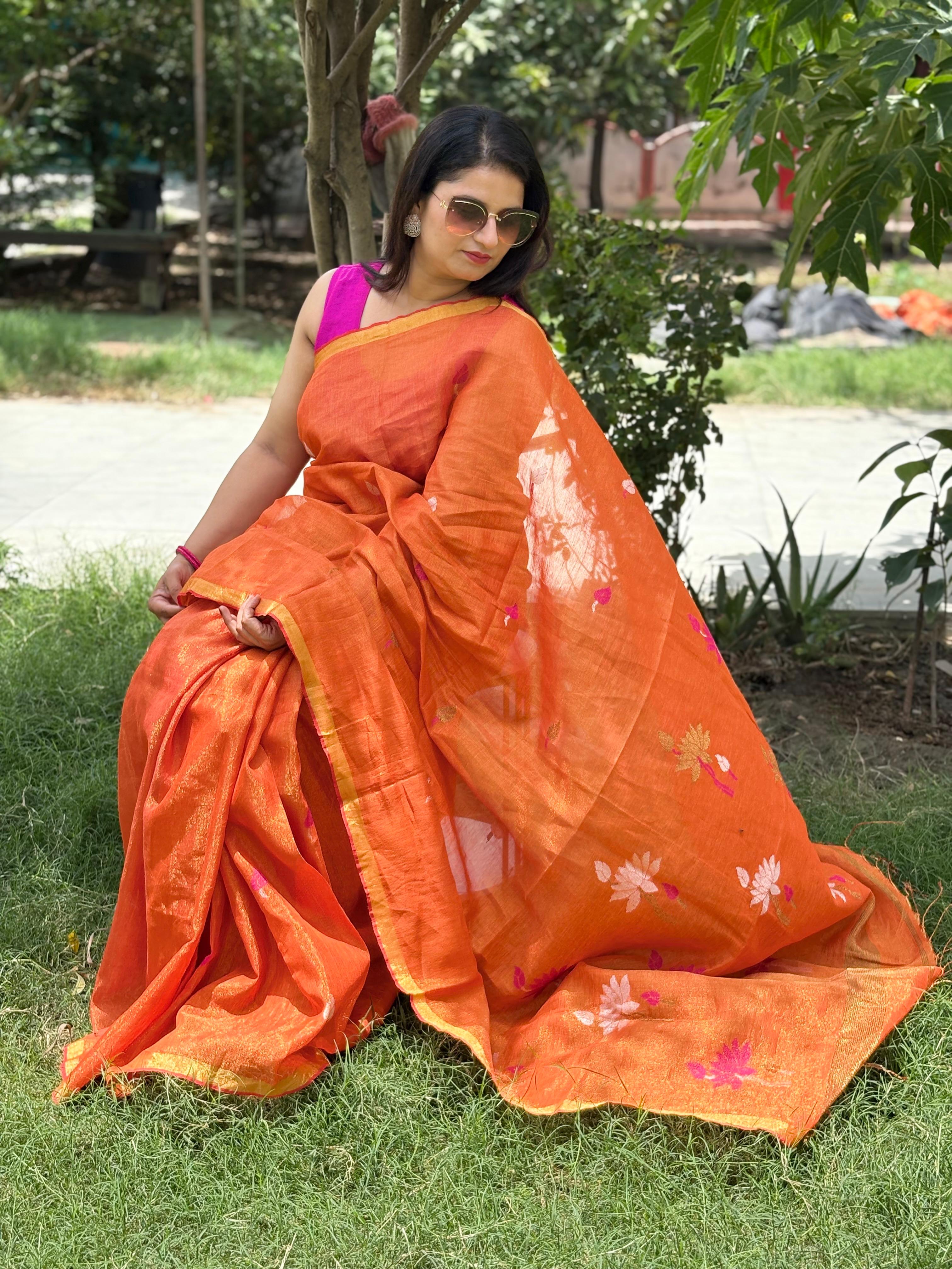 linen saree