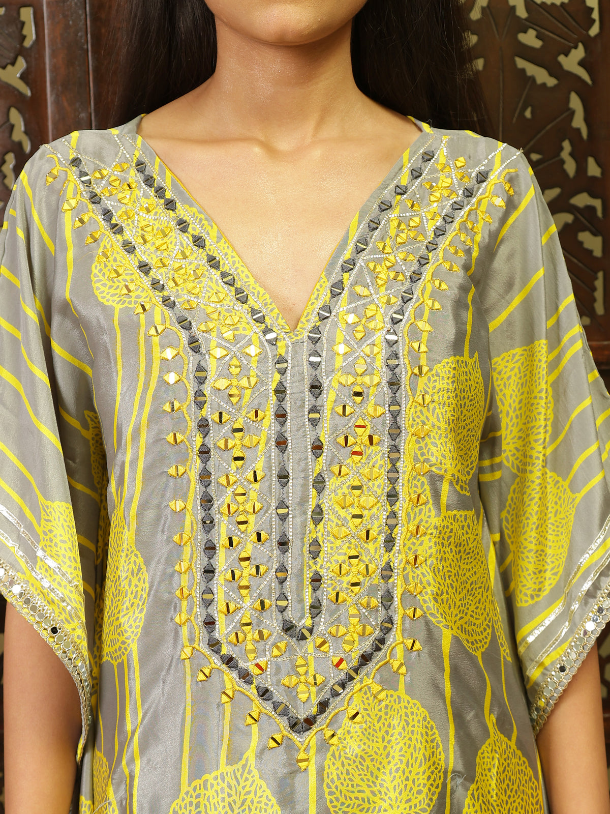 Yellow Kaftan Kurta Set