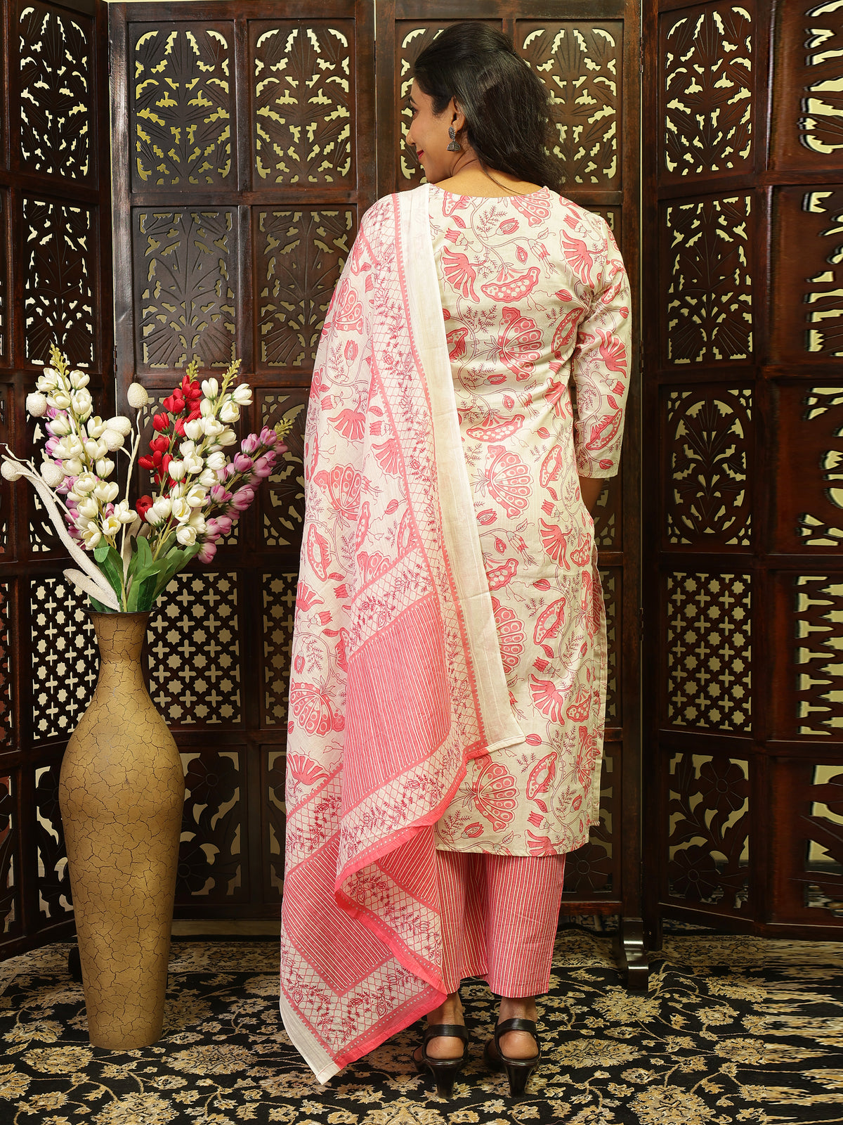 Pink Pure Cotton Kurta Pant Set