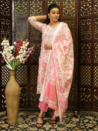 Pink Pure Cotton Kurta Pant Set