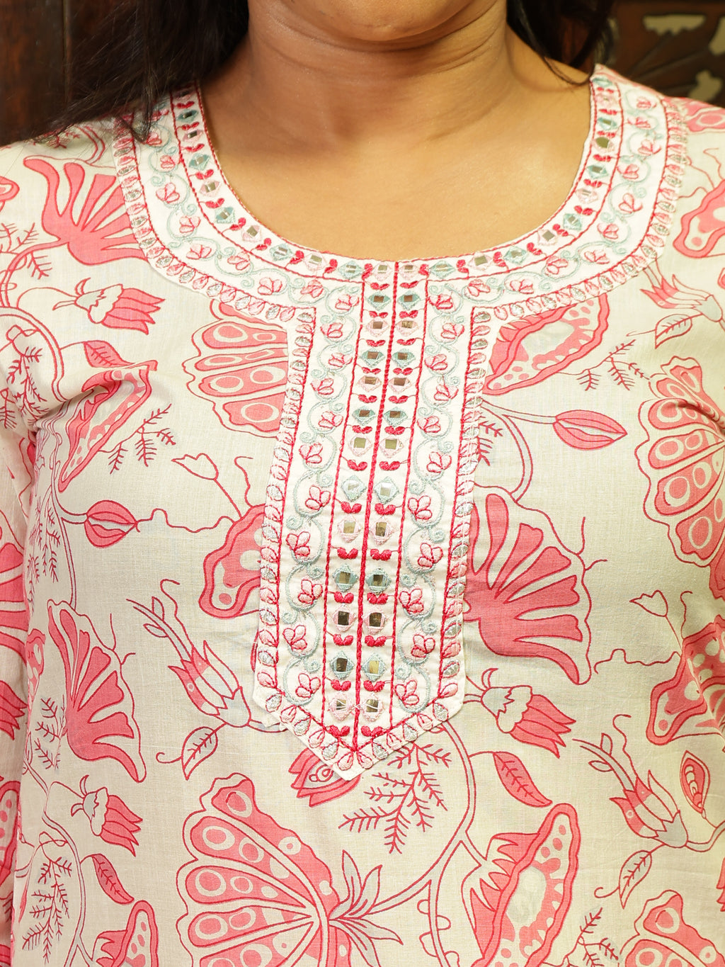 Pink Pure Cotton Kurta Pant Set