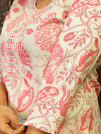 Pink Pure Cotton Kurta Pant Set