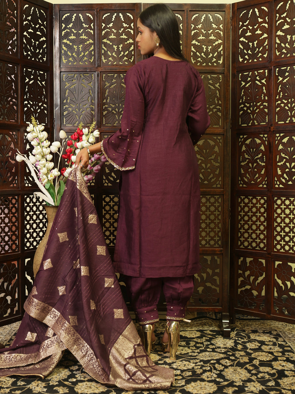 Purple Kurta Set for Women