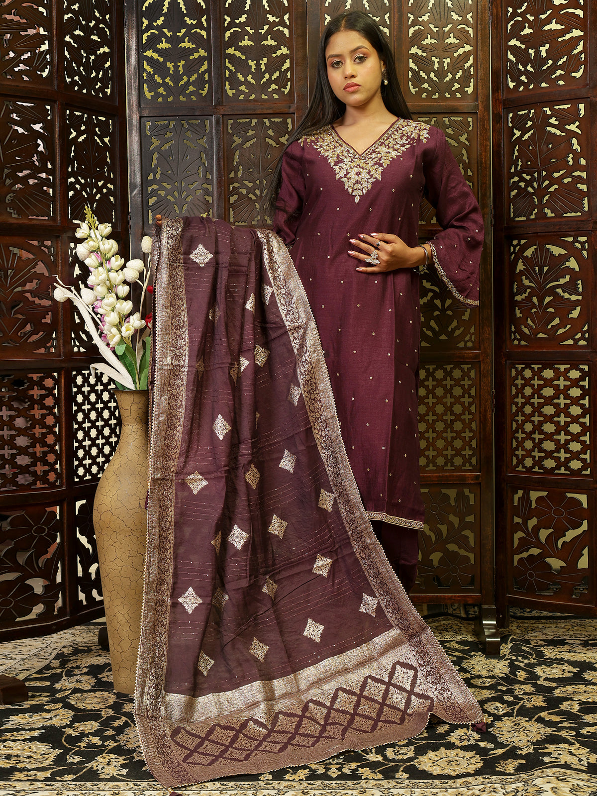 Purple Kurta Set for Women