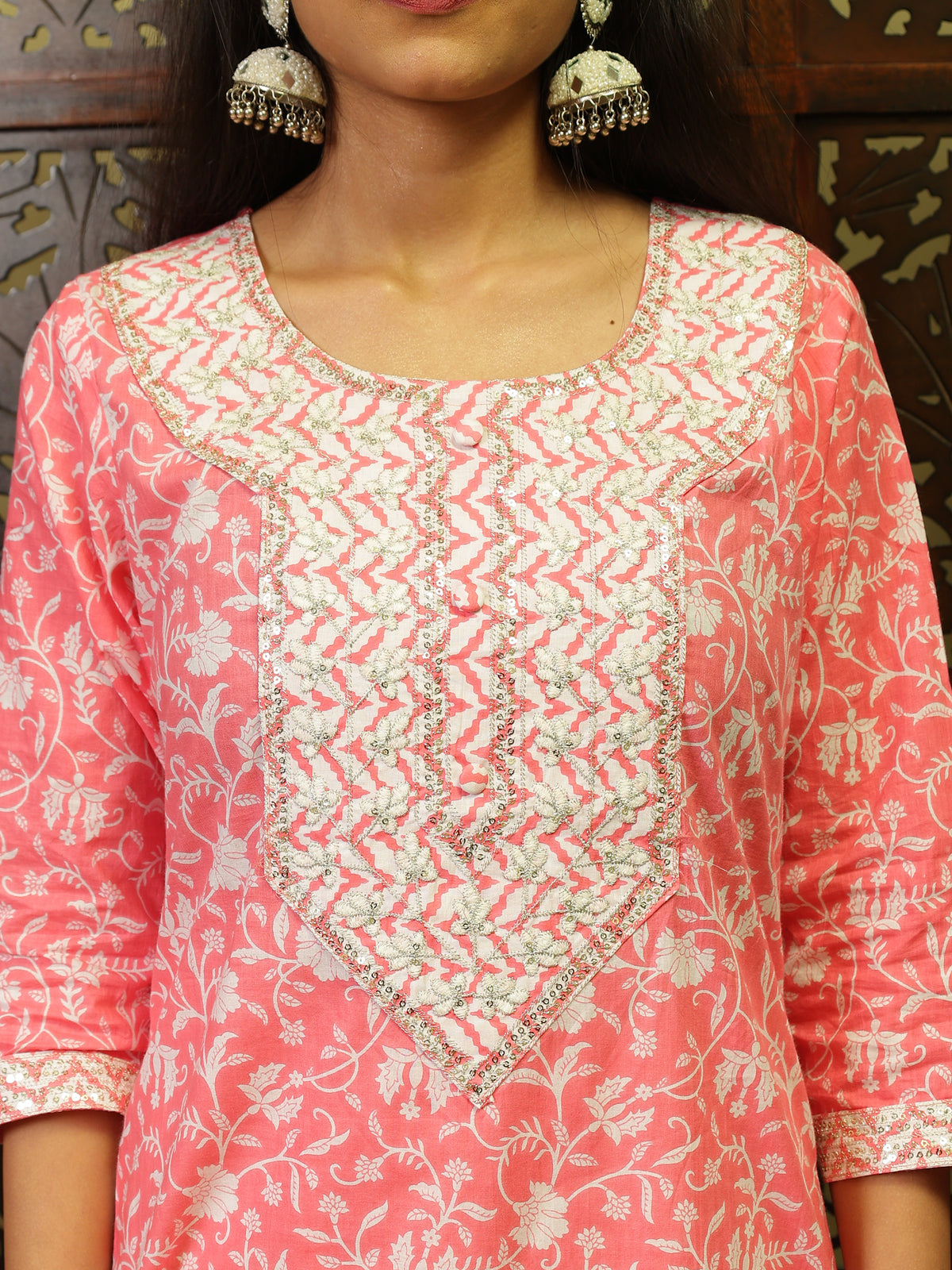 Jaipuri Pure Cotton Kurta Pant Set with Dupatta