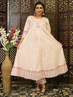 Pink Anarkali Kurta Set