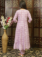 Jaipuri Cotton Anarkali Kurta Pant Set