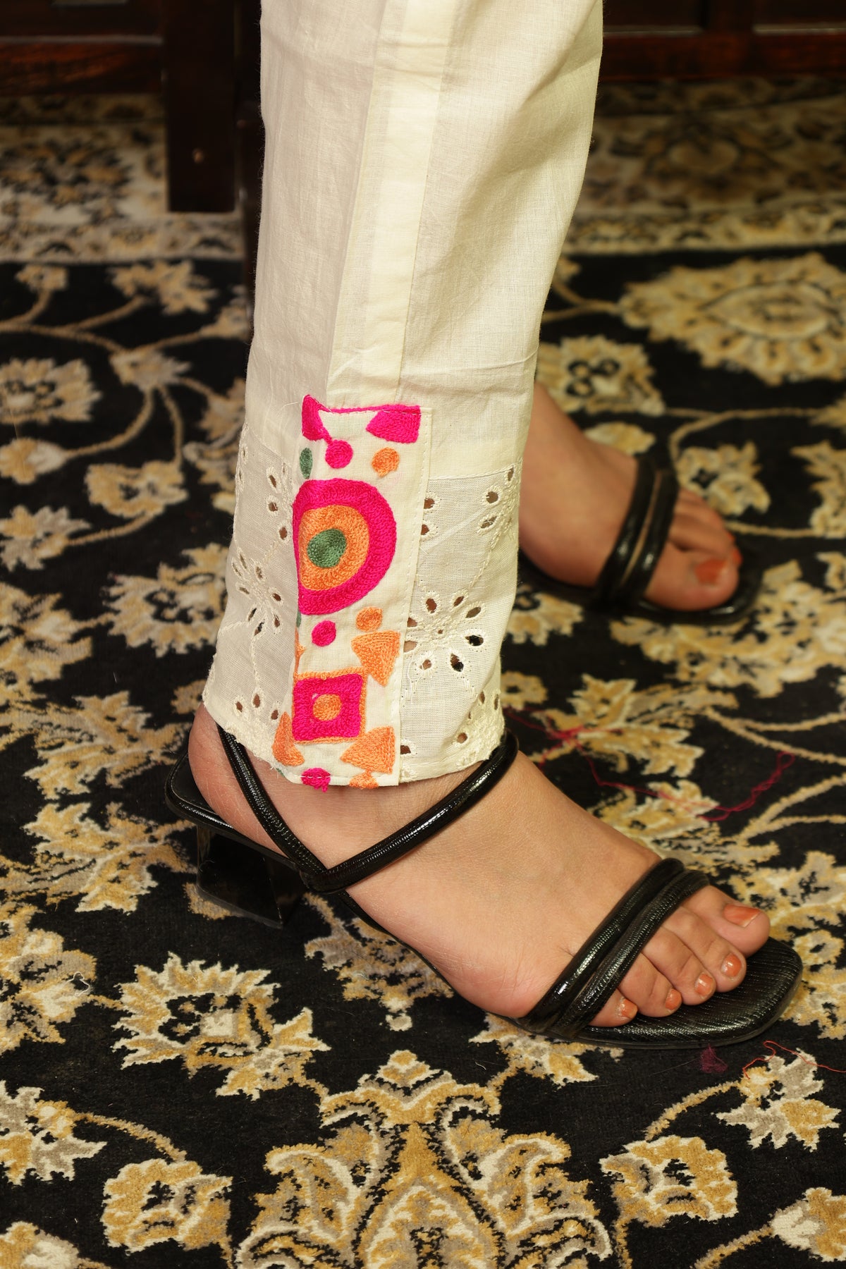 White chikankari Co-ord Set