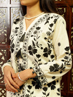 Pure Cotton Co-Ord Set (Black Embroidered)