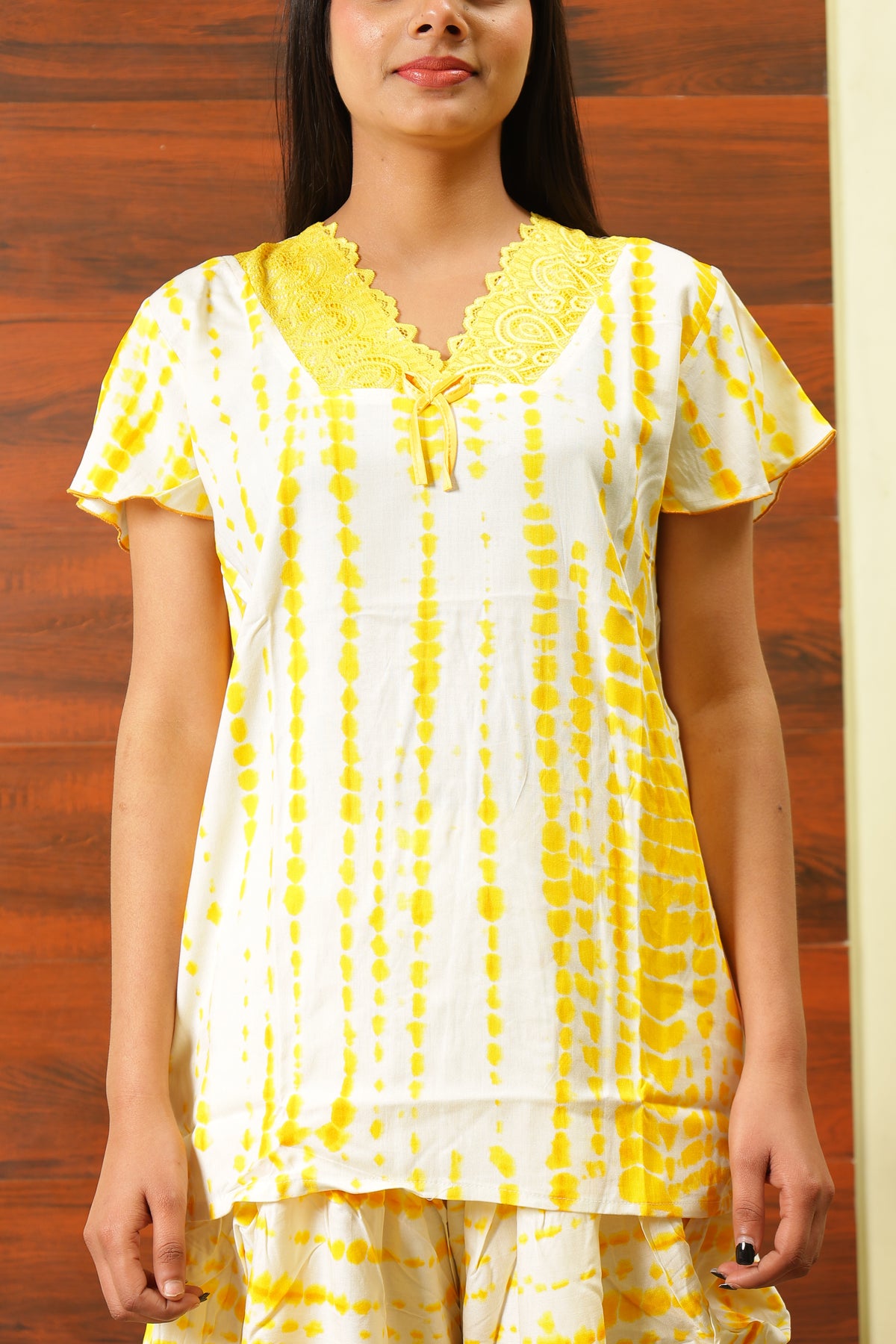 Yellow Tie & Die Night Suit